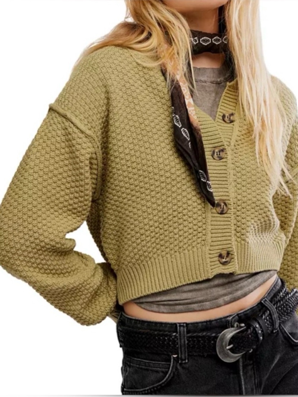 NWT Free People Lila Cardi in Whispering Willow